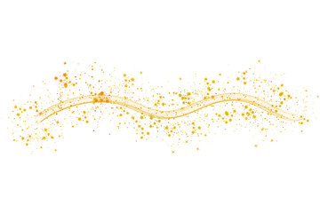 Fototapeta premium Abstract Gold Sparkle Wave Background Featuring Glowing Dust, Luxury Light Trail, and Elegant Border Overlay
