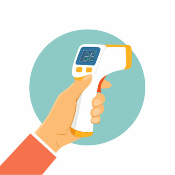 Hand Holding Infrared Thermometer