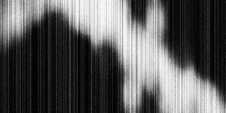 Black and white monochrome texture with the effect of intense fine horizontal lines, resembling TV signal interference, glitch, static, the impression of movement or video distortion	