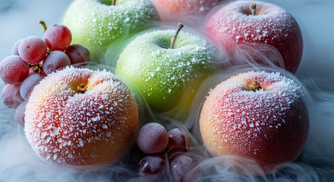 Chilled Peaches, granny smith apples and red grapes on Cold Vapor - Artistic Chaos
