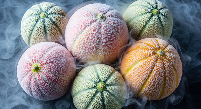 Chilled Honeydew melons and cantaloupes on Cold Vapor - Golden Triangle