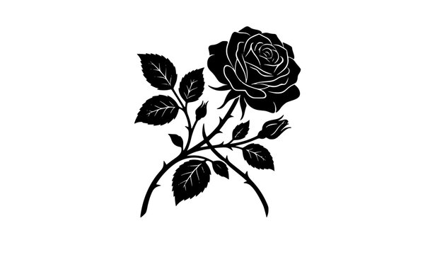 Elegant rose bouquet and rosebud floral vector pattern elements