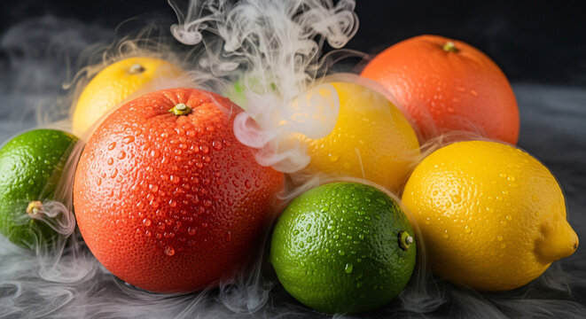 Thirst-quenching Ruby red grapefruits, meyer lemons and key limes on Cold Vapor - Artistic Chaos