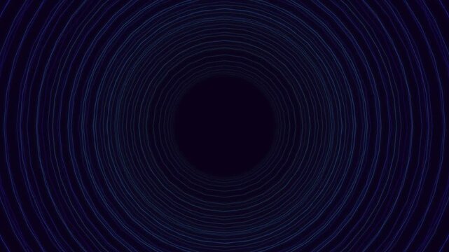 Dynamic motion graphic with concentric circles and dark background