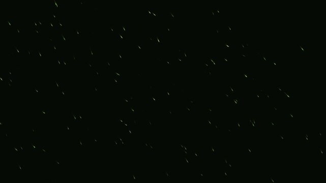 Abstract Diagonal Green Digital Sparks Falling On Black Background Minimalist Sci-Fi Tech Dust Matrix Code Particles Motion Loop