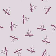 half hitch nautical knot glyph vector seamless pattern. half hitch nautical knot thin illustration © sevector