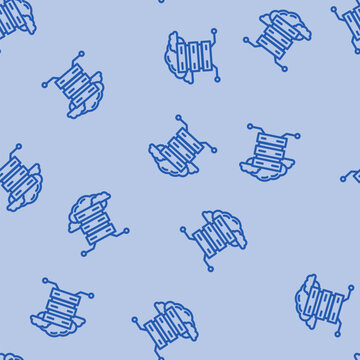 database cloud computing line seamless pattern database cloud computing thin line illustration