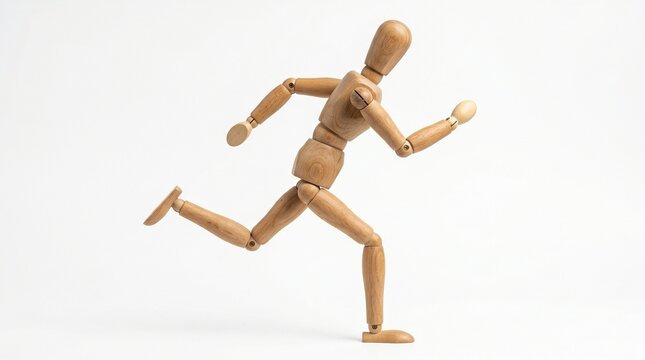figurine model sculpture doll poseable humanoid form representation body limbs torso head expressionless running moving dynamic posture position gesture motion action figure dummy