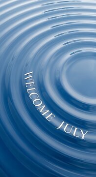 Welcome message in elegant blue swirling text on dark background.