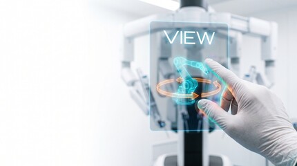 Fototapeta premium SmartSurgeryControl-360ViewHologram-RoboticCameraAR-CleanHUD