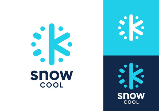 abstract snowflake logo design. conditioning cooling hvac symbol icon vector