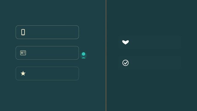 teal and orange flat design streaming recommendation interface animation horizontal background