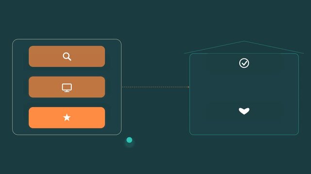 teal and orange flat design feature discovery retention animation horizontal background