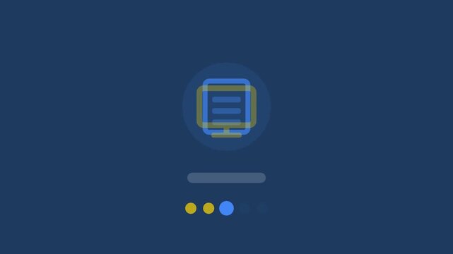 royal blue and lemon flat design demo request conversion animation horizontal background
