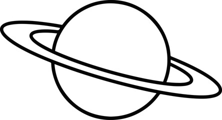 Saturn line art illustration minimalist planetary design for space exploration and astronomy projects © Bishal