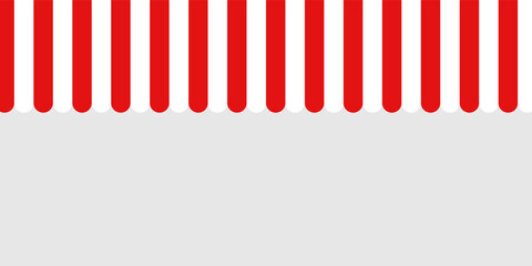 Red and white striped shop awning. Seamless vector illustration pattern. © wahyu