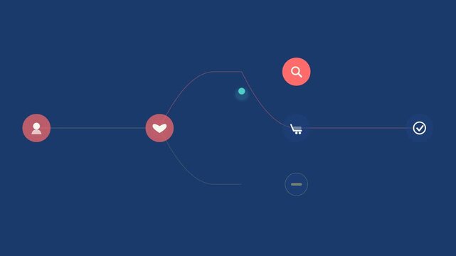 cobalt blue and coral flat design loyalty personalization animation horizontal background