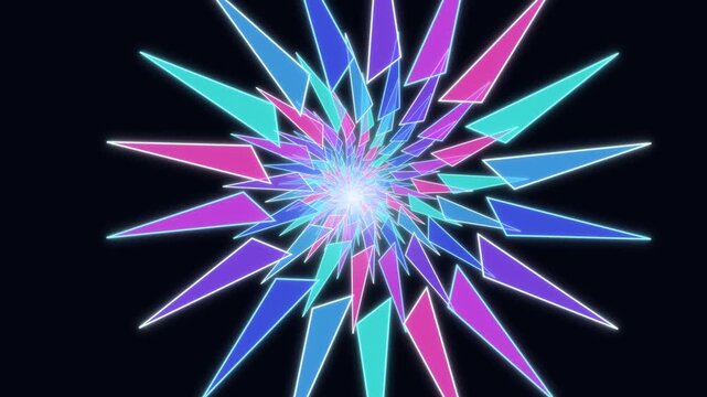 Bright spiral pattern with sharp angles and colors