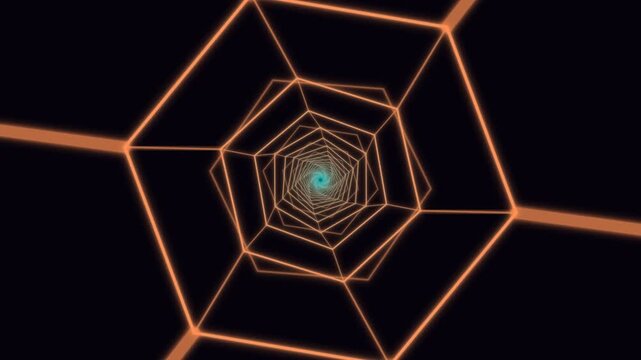 Visualizing a geometric tunnel with light patterns and motion