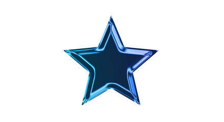 Obraz premium A shiny blue star symbol with a glowing outline