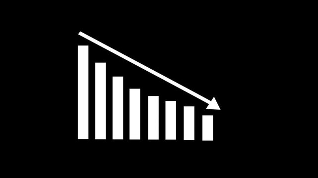 Revenue negative Analytics Animation with Rising Business Performance Graph