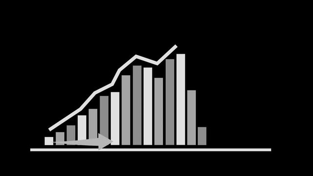 Business KPI Analytics Animation with Rising Performance Bar Charts