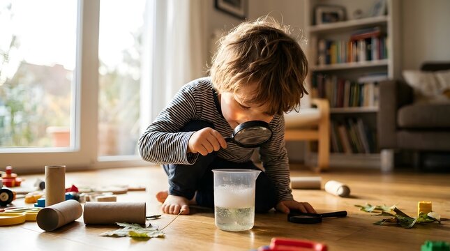 child discovering science through play
