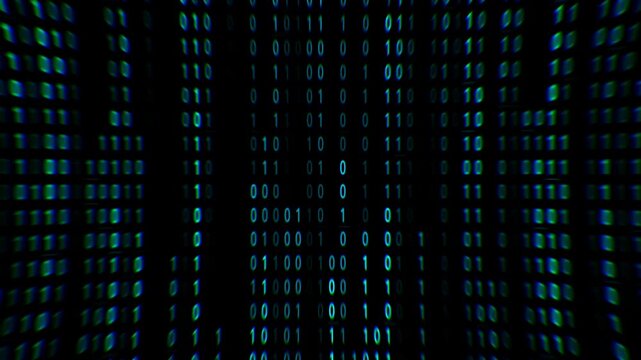 Cyberpunk Binary Code Matrix Zoom - Abstract Hacking Data Tunnel , blurred zoom in matrix binary codes