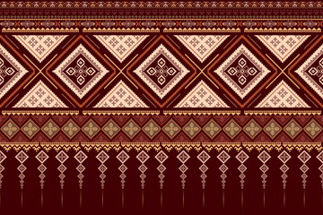Ethnic geometric pattern, abstract native seamless pattern, ethnic traditional American Aztec tribal. Seamless vector ethnic pattern in boho style design for fabric, textile print, curtain, seamless b © Umpa 