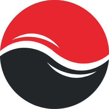 Yin Yang Symbol Red Black Circle.