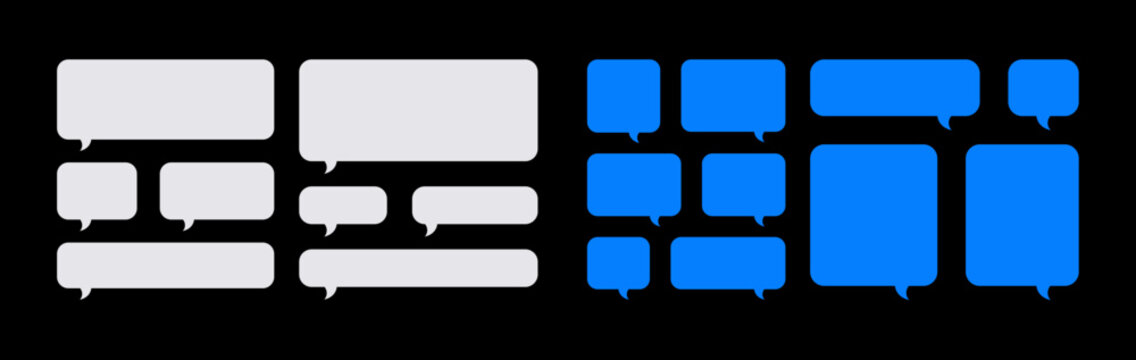 Chat bubble and text message box set. sent and received.