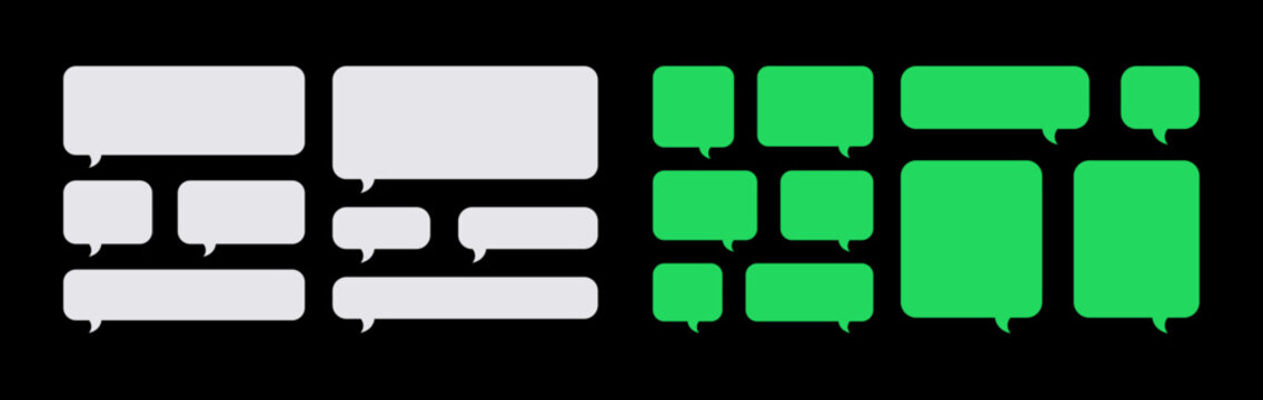 Chat bubble and text message box set. sent and received.