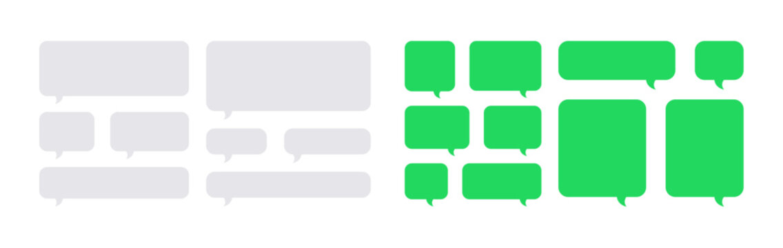 Chat bubble and text message box set. sent and received.
