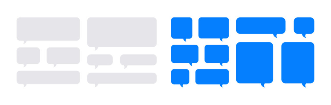 Chat bubble and text message box set. sent and received.