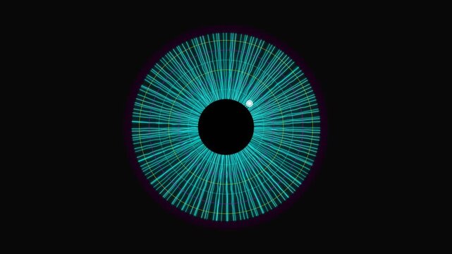 Visual representation of an abstract eye with radial lines