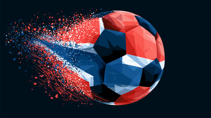 Fototapeta premium Norway soccer banner. Norway football wallpaper. Dynamic national football team poster