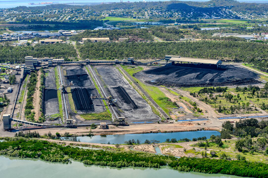 Coal fired power station piles near Gladstone