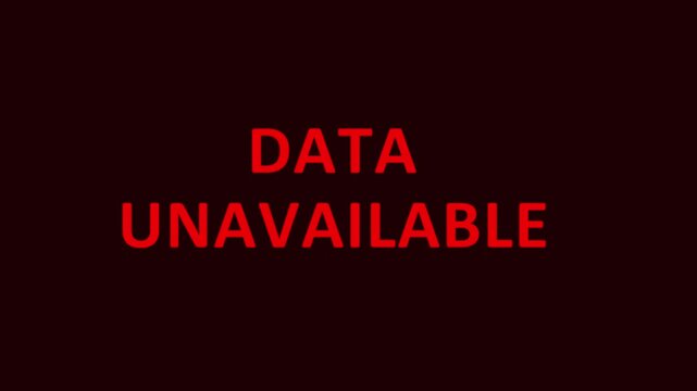 data unavailable text computer background animation. 4k black old retro pixel digital tv screen effect for twitch. data unavailable