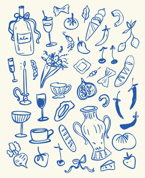 Hand Drawn Doodle Summer Elements