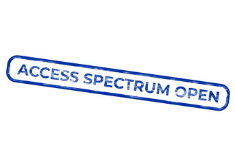 Fototapeta premium A rectangular stamp with the text access spectrum open isolated on a transparent background