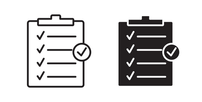 Clipboard check icon for website, apps and UI.