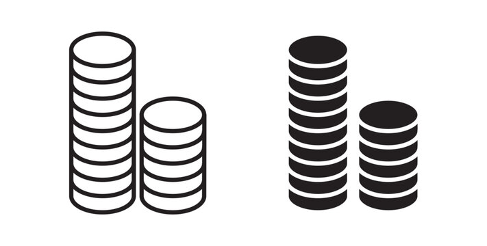 Coins stack icon for website, apps and UI.