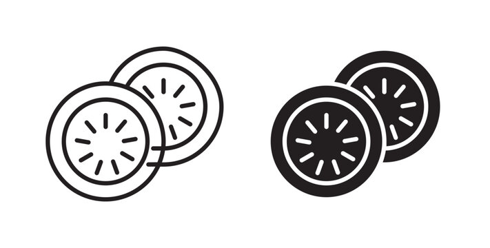 Cucumber slice icon for website, apps and UI.