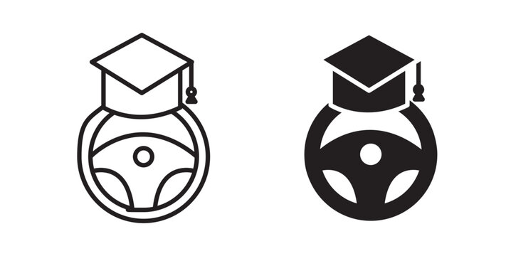Driving school icon for website, apps and UI.