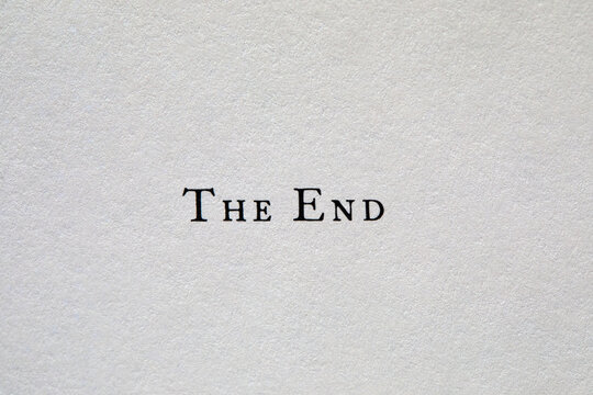 The End typed on white paper
