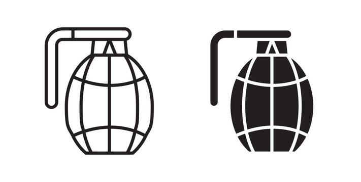 Hand grenade icon for website, apps and UI.