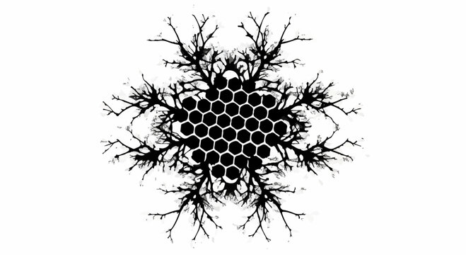 Abstract fractal pattern resembling a snowflake or starburst with organic branching elements
