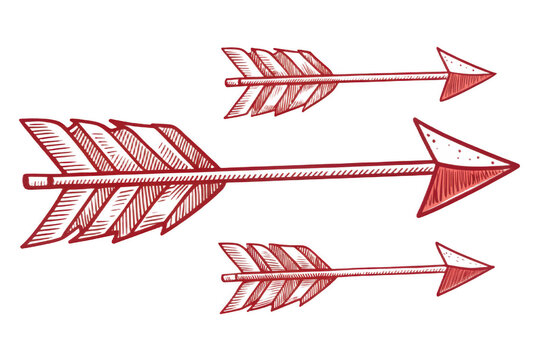 Red hand drawn doodle arrows on white background p n g a i g e n e r a t e d isolated on a transparent background