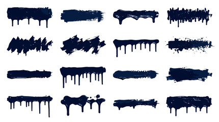 Obraz premium Collection of various paintbrush strokes and splatters with textured and artistic effects