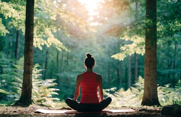Fototapeta premium Yogic unity: international yoga day - celebrating the universal significance of yoga as a transformative force for well-being, fostering mindfulness, balance, and interconnectedness across the globe.